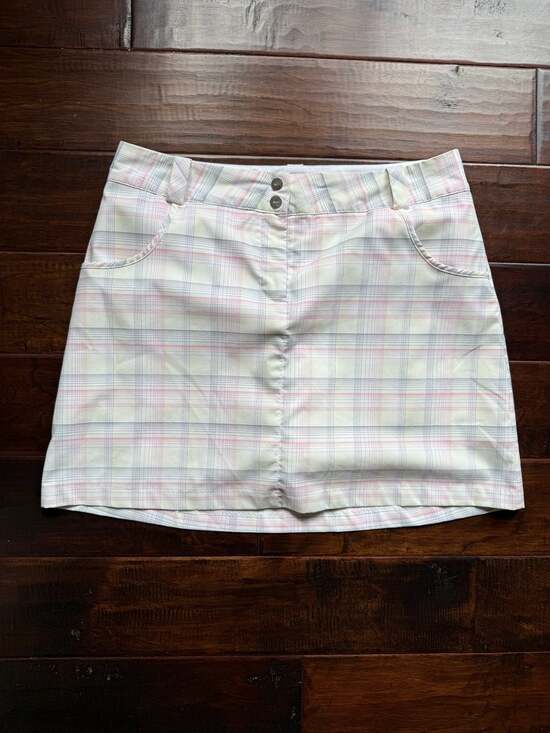 Nike Golf Pants - Nike Golf Women's Plaid Dri-FIT Skort in White and Pink